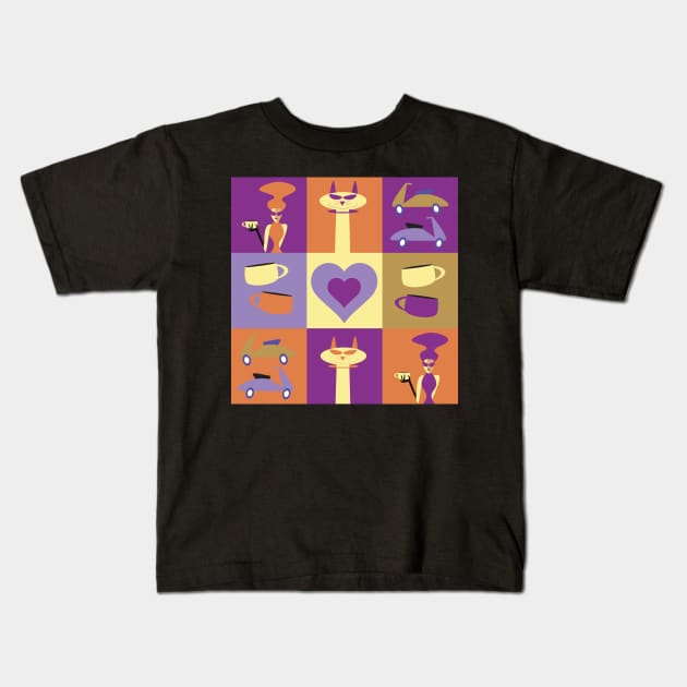 Coffee Love Kids T-Shirt by JDoughtyDesigns